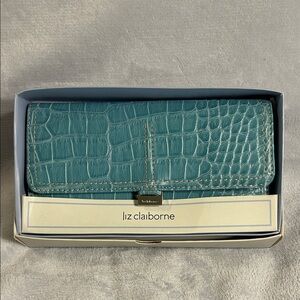 Liz Claiborne Blue Wallet and Checkbook Cover